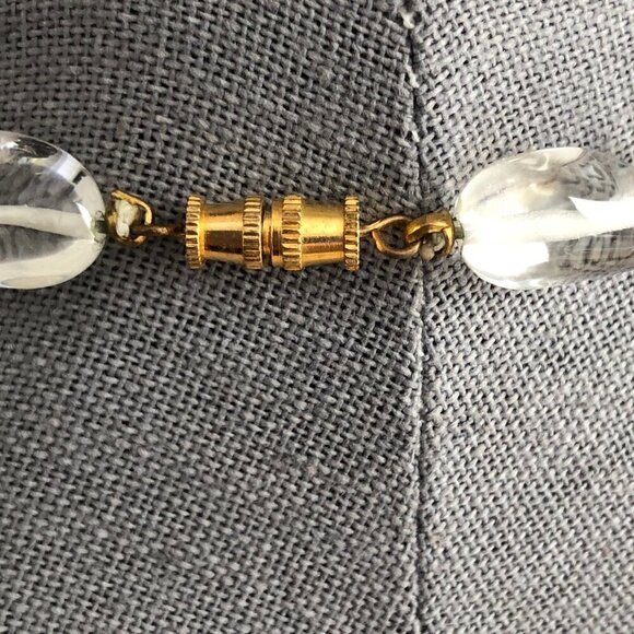 Custom Clear Glass Abstract Teardrop Beaded Choker Necklace - Picture 4 of 5